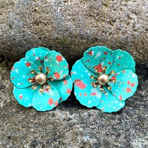 Pansy Flower Post Earrings